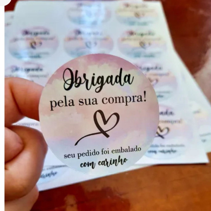 Adesivo Personalizado Branco 2'' Polegadas