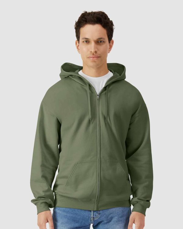 Gildan_SF600_Military_Green_Front_High_Model